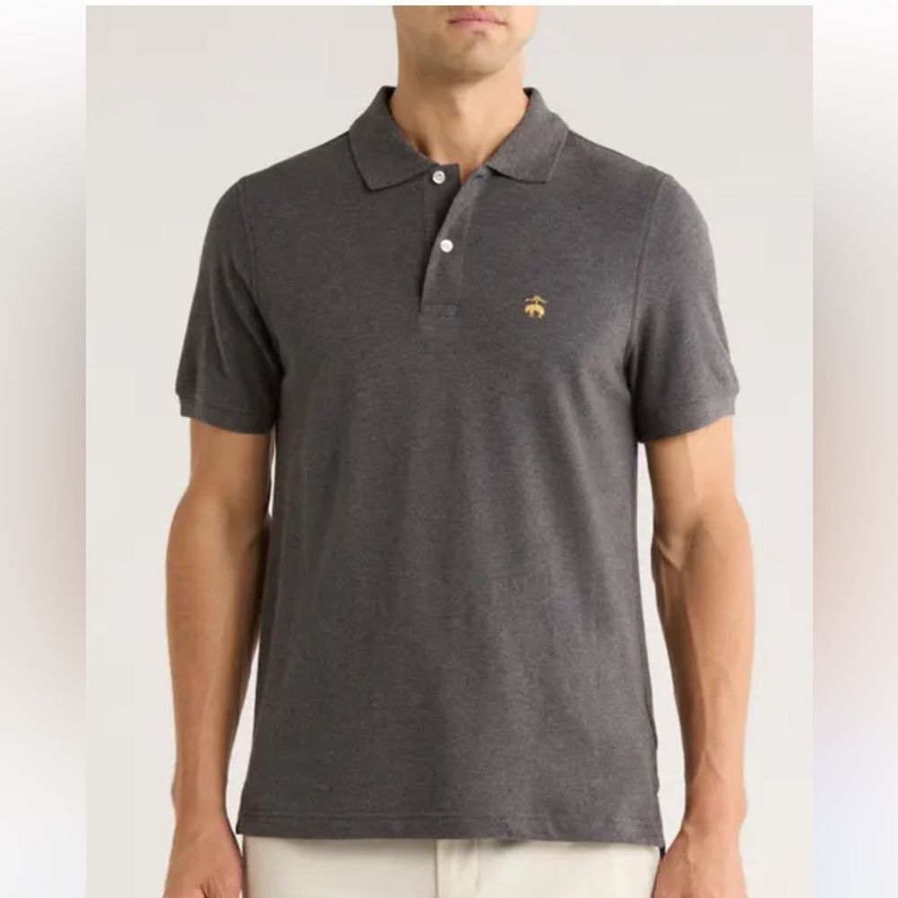 Brooks Brothers Charcoal cotton short sleeve original fit Polo Shirt size large
